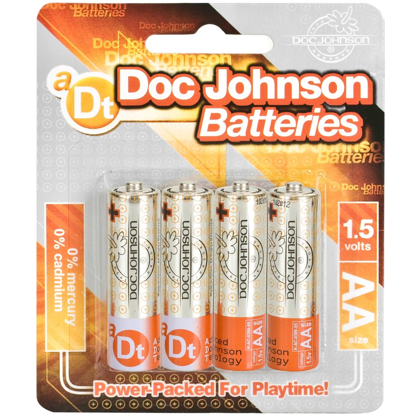 Doc Johnson Batteries 4 AA product packaging