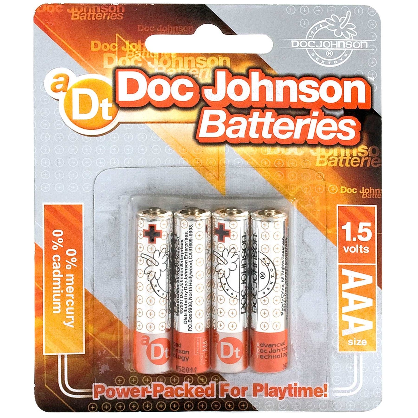 Doc Johnson Batteries 4 AAA product packaging