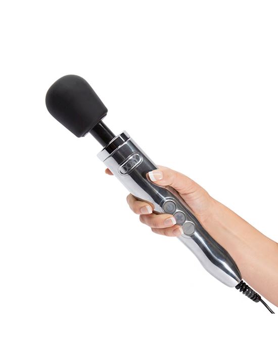 Doxy Die Cast Wand Massager Silver product image with hand