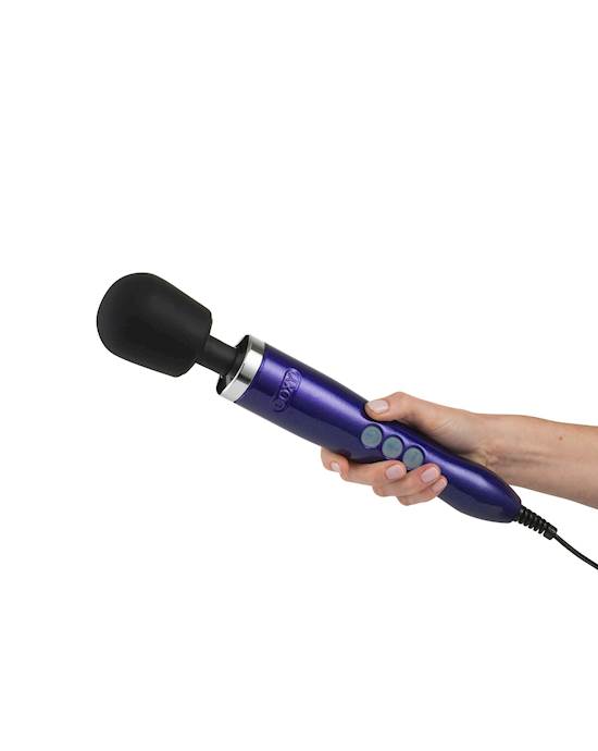 Doxy Die Cast Massager product image purple with hand