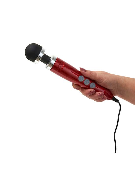 Doxy Number 3 Massager Red product with hand