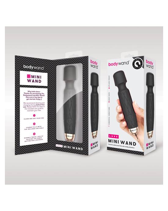 Bodywand Luxe Mini USB Black Packaging and Box