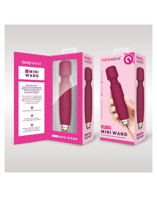 Bodywand Luxe Mini USB Red Product packaging and box