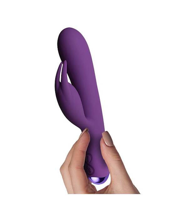 Flutter Rabbit - 7 Inch Purple hand holding vibrator